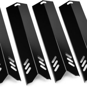 15 Inch Porcelain Grill Heat Shields Replacment for Dyna-Glo DGF510SBP, DGF493BNP, 4 Pack Barbeque Grill Heat Plates for Backyard Grill Replacement Parts BY15-101-001-02, BY13-101-001-13, GBC1460W