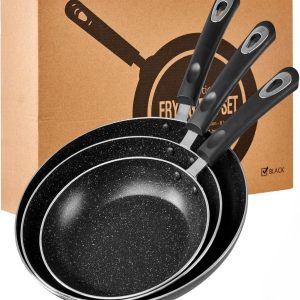 Nonstick Frying Pan Set-3-Pieces Skillet Set Induction Compatible,8 Inch,9.5 Inch and 11 Inch